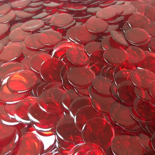 Vista 15 de MR CHIPS Chips de bingo de plástico para juegos 1000 unidades - Mezcla transparente de 7 colores que cuenta 3/4 pulgadas