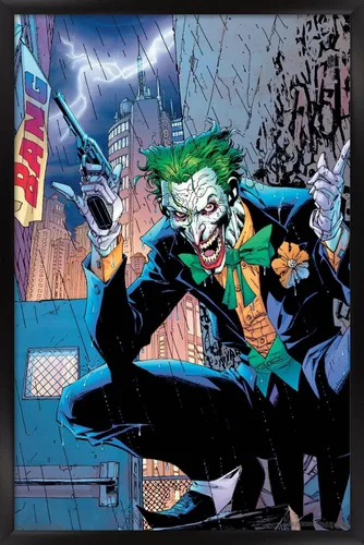 Vista 8 de Trends International DC Comics - Póster de pared de The Joker - Bang, 14.725 x 22.375 pulgadas, versión enmarcada de madera de granero Versión