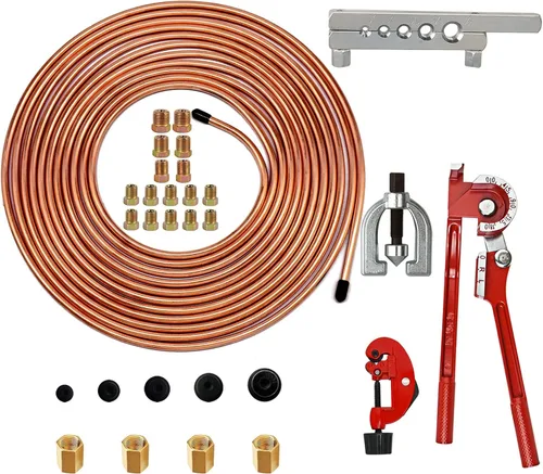 Vista 11 de Kit de ensanchamiento de línea de freno MuHize - Actualizado de 3/16 Pulgadas 25 Pies de tubo de freno de cobre resistente a la corrosión para Jeep