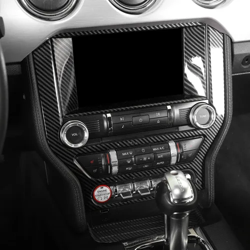 Vista 6 de CheroCar para Mustang Cubierta del Marco del Panel de Pantalla de Navegación de Consola Central Moldura Accesorios de Decoración Interior Compatible