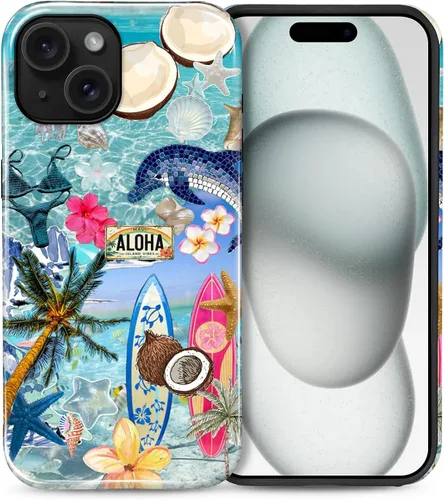Vista 25 de Funda para iPhone 11, resistente híbrida 2 en 1, protección completa contra golpes con acabado brillante, diseño de collage de tela a cuadros