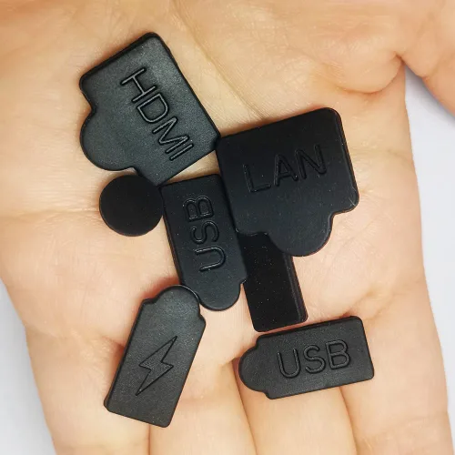 Vista 4 de 7 Pieces Silicone Dust Plugs Compatible with Ps5 Digital & Disc Edition Console Dust Cover, USB HDMI Interface Type AC LAN Port Dustproof Protector