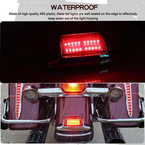 Vista 5 de Luces LED de Señalización Direccional Ahumadas para Puntas de Guardabarros Delantero y Trasero Compatibles con Harley FLHTPI FLHP Touring Road King