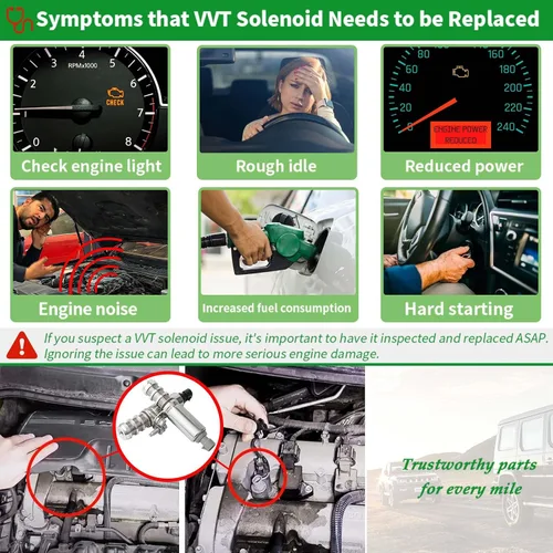 Vista 7 de Válvula Solenoide del Actuador de Posición del Árbol de Levas de Admisión y Escape Kit de Control de Aceite VVT Compatible con Chevy, Saturn