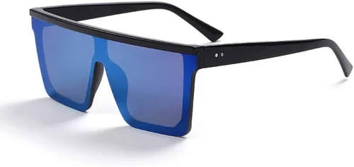 Vista 13 de Dollger - Gafas de sol cuadradas de gran tamaño para mujer y hombre, de moda, armazón negro con parte superior plana
