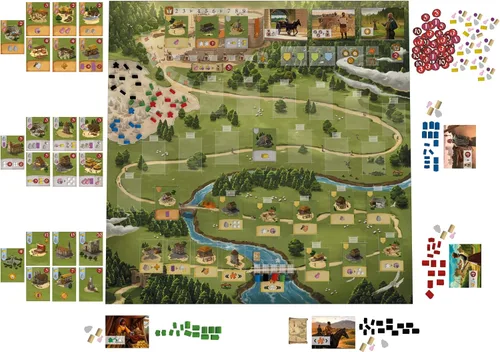 Vista 4 de Caylus 1303 - Juego de mesa - Juego de estrategia de construcción de ciudades, juego de colocación de trabajadores económicos para niños y adultos