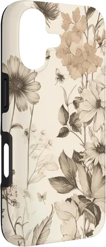 Vista 3 de Aesthetic Minimalist Wildflowers Women Floral Neutral Cream Case for iPhone 17