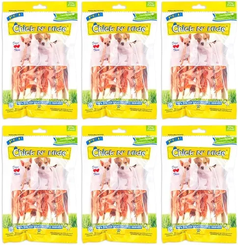 Vista 9 de PCI Pet Center Inc Chick N' Hide - Contenedor de 1 libra de palitos de cuero crudo envueltos en pollo