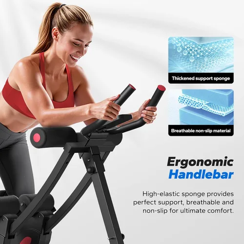 Vista 8 de MERACH Ab Machine, Adjustable Ab Trainer Machine, AB Workout Equipment for Home Gym, Independent Dual Tracks for Mountain Climber, Foldable for Home