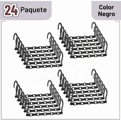 Vista 2 de Mr. Pen - Perchas de ahorro de espacio para ropa, 24 piezas, 5 ranuras, plástico Negro