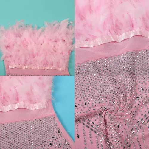 Vista 5 de Jigfar Vestido sexy con lentejuelas brillantes y diamantes de imitación para mujer, para fiesta de cumpleaños, club, noche, vestidos de noche