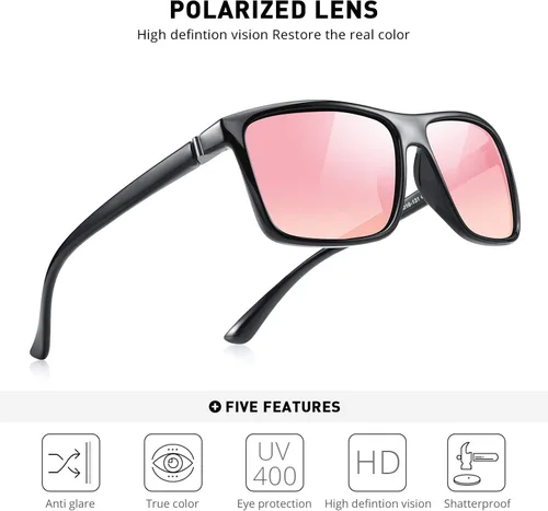 Vista 5 de MERRY'S Gafas de sol polarizadas para hombre y mujer, gafas de sol de pesca al aire