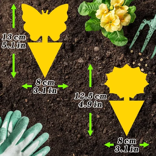 Vista 2 de Landisun Trampas para moscas de fruta, 48 unidades, trampas para mosquitos de hongos para interiores y exteriores, trampas adhesivas para moscas