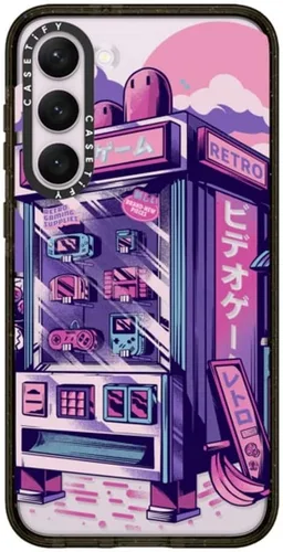 Vista 20 de CASETiFY Funda de impacto para Galaxy S22+ - Adhesivo Aries Moross, color negro transparente