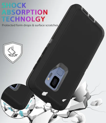 Vista 2 de Funda protectora resistente para Samsung Galaxy S9, a prueba de golpes, resistente a las caídas, Galaxy S9 Csae, 5.8 pulgadas (negro/gris)