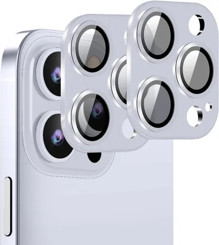 Vista 8 de [Negro] [Paquete de 2] Protector de lente de cámara para iPhone 15 Pro/15 Pro Max, cubierta de cámara de vidrio templado Ultra HD 9H, compatible
