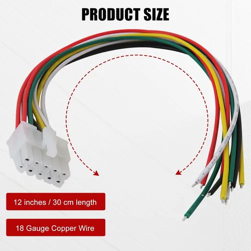 Vista 4 de 10-pin Harness Plug Fit for Kicker BassStation Hideaway 11HS8 46HS10 11PHD12 11PH12 HS8 PT10 PT250 11PT8