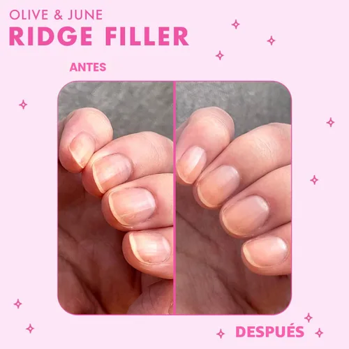 Vista 3 de Olive & June Relleno de surcos Capa base de uñas suavizante para surcos Fórmula de vitamina E y sílice Tela suave y sin imperfecciones