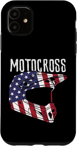 Vista 5 de Casco de motocross para iPhone 15 con bandera de Estados Unidos para motocross, patriótico, motociclista, para hombres y niños