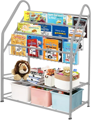 Vista 20 de aboxoo Estantería de metal para niños, grande, independiente, para habitación de los niños, organizador de juguetes de 32 pulgadas, estantería