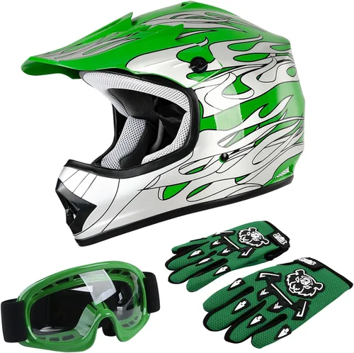 Vista 24 de TCT-MOTORPARTS DOT - Casco de motocross para niños y jóvenes, casco de cara completa para motocross, ATV, todoterreno, casco de cuatro ruedas