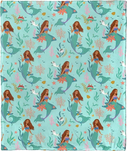 Vista 9 de Northwest Little Mermaid/Ariel - Manta de seda táctil, 50 x 60 pulgadas, Hijas Tritón