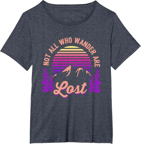Vista 52 de Not All Who Wander Are Lost Vintage Mountains - Camiseta de senderismo, Negro, S