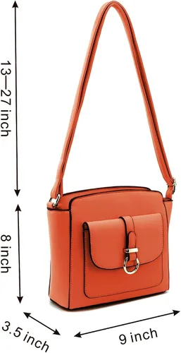 Vista 3 de LA TERRE Bolsos cruzados ligeros y medianos para mujer, bolsos cruzados pequeños de cuero vegano