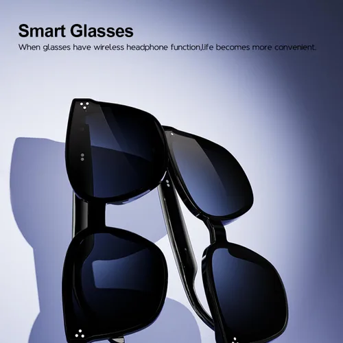 Vista 2 de Gafas de sol inteligentes Bluetooth, gafas de audio, lentes de nailon, micrófono y altavoz incorporados, protección UV, asistente de voz