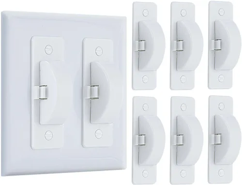 Vista 9 de Roxiuc Protector de interruptor de luz, blanco, 1 unidad, a prueba de niños, compatible con regulador de intensidad, para interiores y exteriores