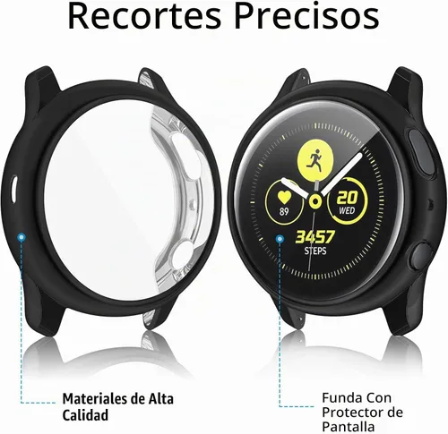 Vista 6 de Amzpas [Paquete de 4] Funda protectora de pantalla compatible con Samsung Galaxy Watch Active 2 de 1.575 pulgadas, cubierta completa de TPU suave