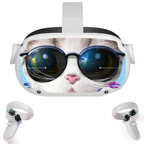 Vista 5 de VR Stickers Decal for Oculus Quset 2, LCHH Skin Stickers Compatible with Meta Quest 2