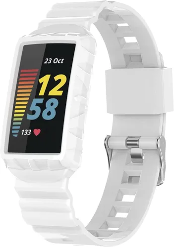 Vista 17 de AISPORTS Correa compatible con Fitbit Charge 6/5/4/3 con funda antigolpes, resistente a los impactos, con banda de repuesto de silicona para Fitbit