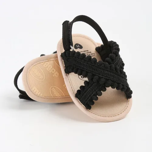 Vista 4 de SOFMUO Sandalias para bebés y niñas, suela suave de primera calidad, para interiores, planas, para recién nacidos, ligeras, cómodas, zapatos