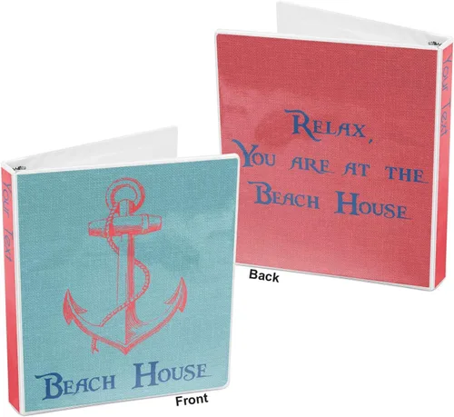 Vista 5 de Carpeta personalizada de 3 anillas Chic Beach House - 1 pulgada