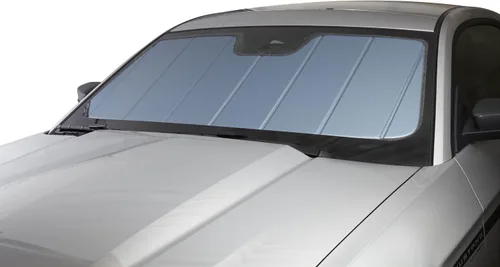 Vista 2 de Cubierta de calor Covercraft UVS100 personalizada para parabrisas para modelos selectos de Dodge Durango - Material laminado, Azul metálico