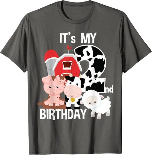 Vista 106 de Camiseta para fiesta de 2 años con texto en inglés "It's My 2nd Birthday", Negro