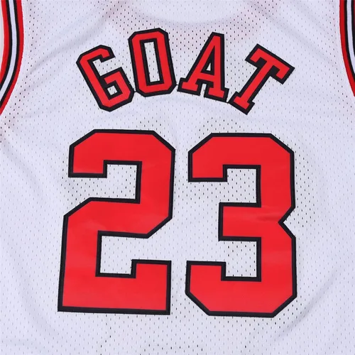 Vista 4 de Camiseta de baloncesto juvenil de cabra clásica 23 hiphop, fiesta temática, camisas de regalo para niños, bordado para fanáticos del baloncesto