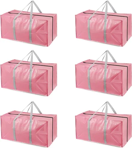 Vista 10 de Bolsas de mudanza extra grandes resistentes con asas extra largas, incluye correas de mochila, fácil almacenamiento para ahorrar espacio