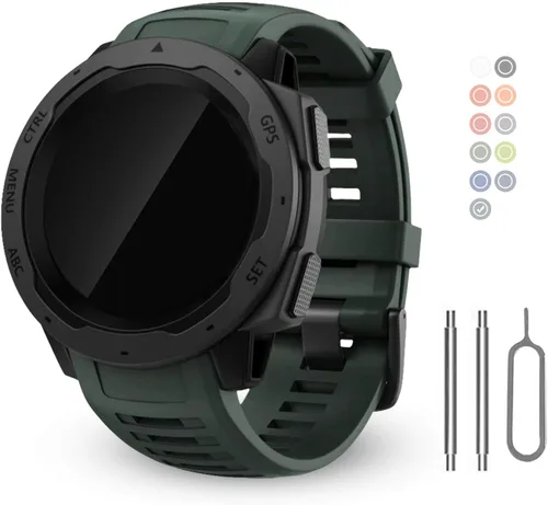 Vista 12 de Correa de repuesto para reloj Garmin Instinct, correa de silicona suave compatible con Garmin Instinct 2/Solar/Tactical