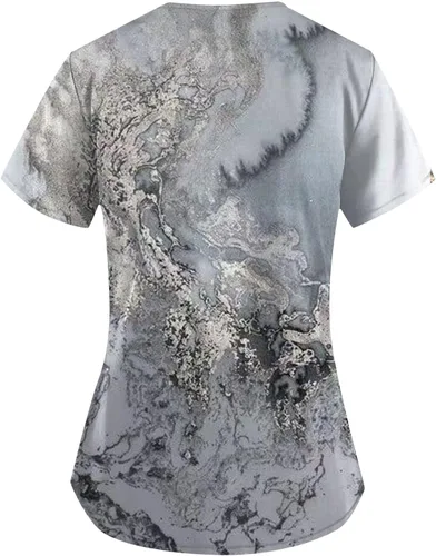 Vista 5 de Ropa quirúrgica para mujer, cómoda, ligera, duradera, suave, elástica, con cuello en V, camiseta médica