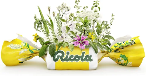 Vista 3 de Ricola Té verde sin azúcar con gotas de garganta supresor de la tos de equinácea, bolsa de 19 ct