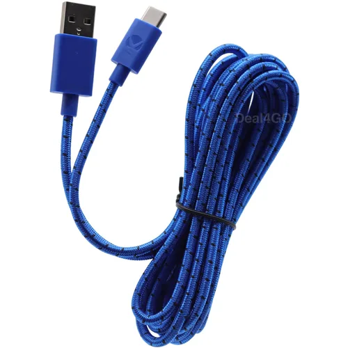 Vista 4 de Deal4GO 9FT Braided USB-C Charging Cable Charger Cord Replacement for Xbox Elite 2, Series X S, PS5, Switch Pro Controller - Blue