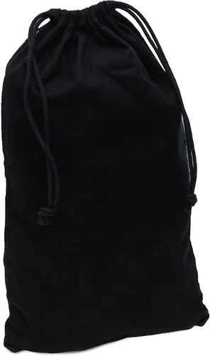 Vista 8 de Bolsa para zapatos individual de franela beige con cierre de cordón, Negro