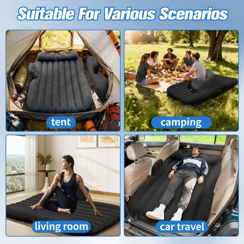 Vista 7 de Car Air Mattress for 2018 2019 2020 Black
