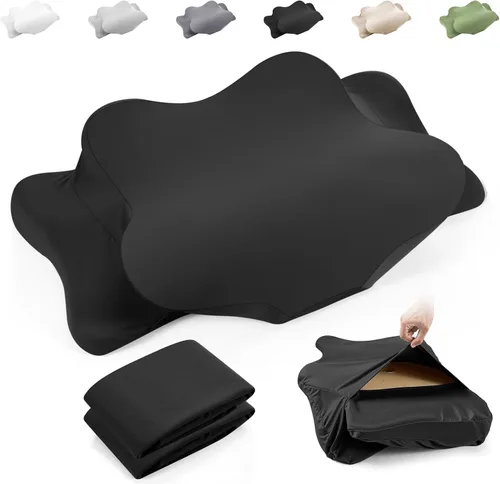 Vista 10 de Hahafelt 2 Pcs Cooling Cervical Neck Pillowcase, Dark Gray, Queen Size Gris Oscuro