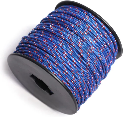 Vista 21 de Cuerda de nailon trenzada sólida de 1/8 pulgadas (3mm) de 164 pies, 5 hebras, paracord, cuerda delgada para manualidades, multiusos, resistente a