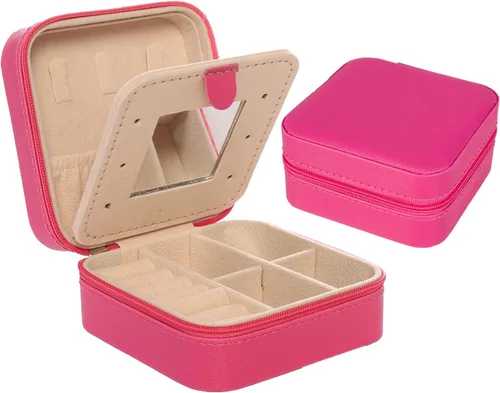 Vista 8 de KElofoN Estuche de viaje para joyas Caja de viaje para joyas Organizador de joyas de viaje Pequeño estuche organizador de joyas para niñas y mujeres