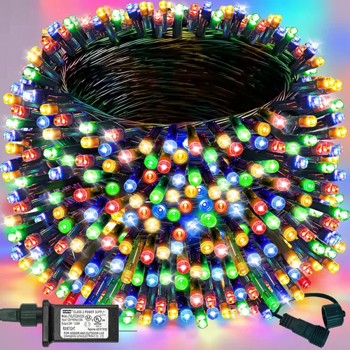 Vista 11 de Decute - Tira de luces de Navidad, impermeable, 300 LED, 105 pies, certificado UL con enchufe de extremo a extremo, 8 modos, guirnalda de luces