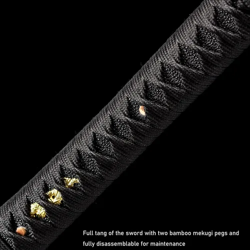 Vista 4 de Samurai Katana Espada hecha a mano de acero de alto carbono 1095 Japonesa Real Katana Espada de Espiga Completa Afilada